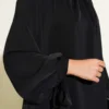 Tie-Belt Two-Piece Set Black wholesale clothing set view 4 - Hicabistan Turkey factory