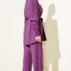 Pleated Sleeve Belted Two-Piece Set wholesale clothing set view 3 - Hicabistan Turkey factory