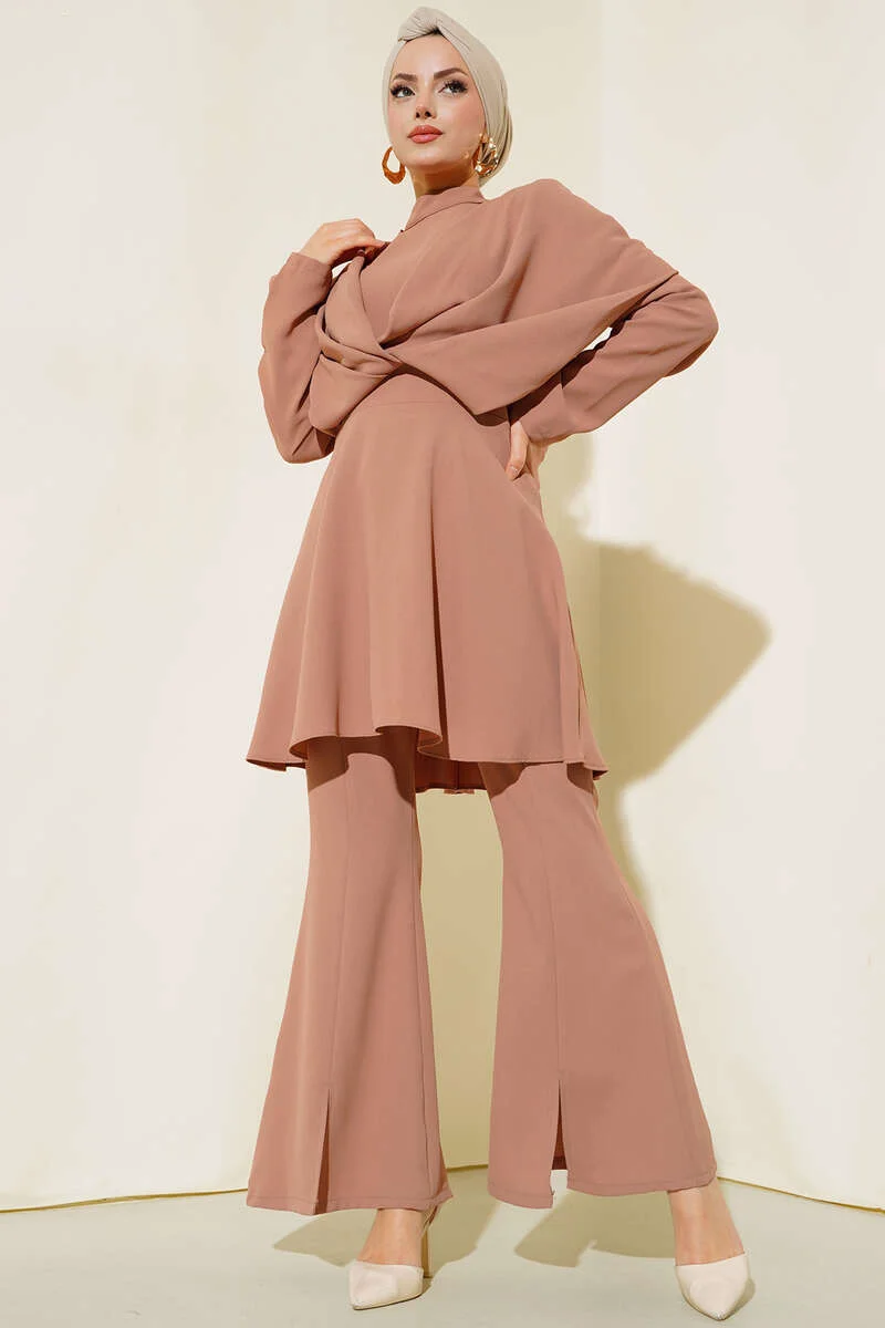 Crepe Tunic Two-Piece Set