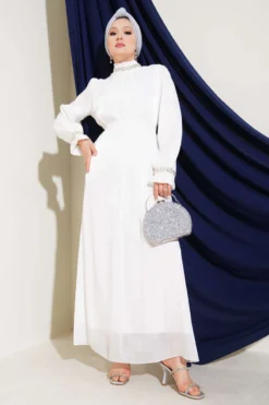Alternative Ansicht von Crystal Stone Chiffon Dress White