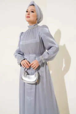 Alternative Ansicht von Crystal Stone Chiffon Dress Grey