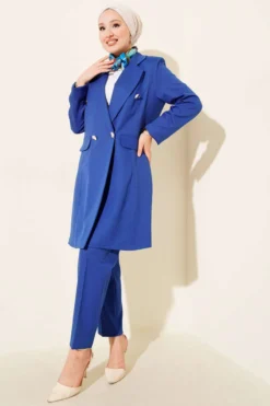 Double-Breasted Blazer Set
