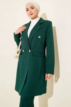 Alternative view of Double-Breasted Blazer Set Emerald