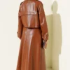 Wrap Neck Leather Skirt Set Tan Großhandel clothing set view 3 - Hicabistan Türkei Fabrik