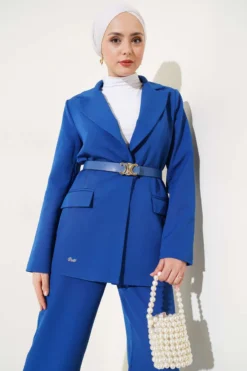 Alternative view of Wrap Collar Belted Jacket Set