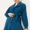 Wrap Neck Belted Two-Piece Set Petrol al por mayor clothing set view 2 - Hicabistan fábrica Turquía