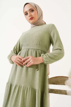 Alternative view of Belted Tree Bark Dress Mint