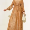 Belted Gathered Pleated Dress