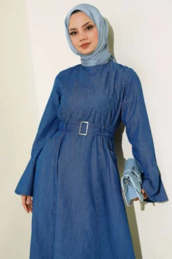 Alternative view of Denim Dress with Belt and Pockets