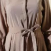 Belted Half Neck Buttoned Tencel Dress Mink wholesale dress view 4 - Hicabistan Turkey factory