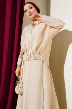 Alternative view of Skirt Set with Elastic Detail Beige