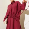 Skirt Set with Elastic Detail Burgundy groothandel clothing set view 2 - Hicabistan Turkije fabriek