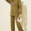 Leopard Striped Two-Piece Scuba Set en gros clothing set - Hicabistan usine Turquie