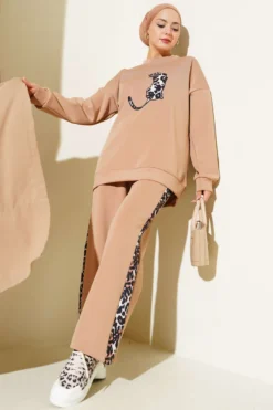 Leopard Print Scuba Two-Piece Set