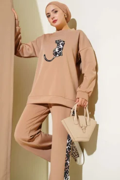 Alternative view of Leopard Print Scuba Two-Piece Set