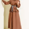 Leopard Scarf Modal Skirt Set wholesale clothing set - Hicabistan Turkey factory