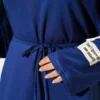 Dress with Arm Patch and Tie Belt Navy Blue wholesale dress view 4 - Hicabistan Turkey factory