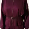 Loysha Pants Detail Two-Piece Set Burgundy al por mayor clothing set view 4 - Hicabistan fábrica Turquía