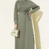 Loyşa Side Stripe Dress Großhandel dress - Hicabistan Türkei Fabrik