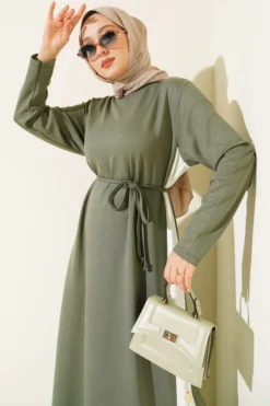 Loyşa Side Stripe Dress wholesale dress view 2 - Hicabistan Turkey factory
