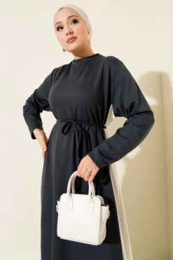 Loyşa Side Stripe Dress wholesale dress view 2 - Hicabistan Turkey factory