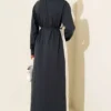 Loyşa Side Stripe Dress Großhandel dress view 3 - Hicabistan Türkei Fabrik