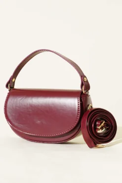 Magnetic Oval Handbag Burgundy