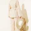 Muslin Buttoned Cover Set Beige wholesale clothing set view 3 - Hicabistan Turkey factory