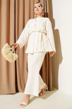 Alternative view of Muslin Buttoned Cover Set Stone