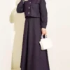 Denim Dress Set with Metal Buttoned Jacket Purple Großhandel clothing set view 2 - Hicabistan Türkei Fabrik