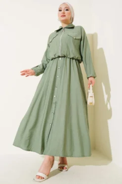 Metal Button Dress Set