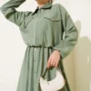 Metal Button Dress Set wholesale clothing set view 2 - Hicabistan Turkey factory