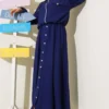 Metal Button Dress Set Navy Blue groothandel clothing set view 2 - Hicabistan Turkije fabriek