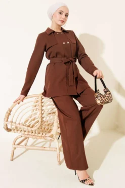Metal Snap Fastener Two-Piece Set Brown