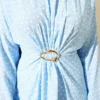 Dress with Ruffled Detail and Polka Dots Blue en gros dress view 4 - Hicabistan usine Turquie
