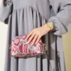 Gathered Front Elastic Cuff Dress Grey al por mayor dress view 4 - Hicabistan fábrica Turquía