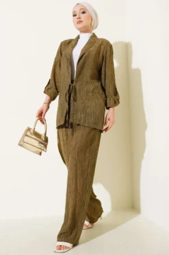 Wrap Front Double Set Khaki