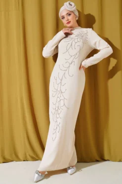 Front Stone-Embellished Plus Size Dress Stone