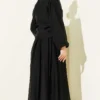 Ruffled Front Blouse and Skirt Set Black wholesale clothing set view 3 - Hicabistan Turkey factory