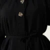 Zippered Front Belted Two-Piece Set Black all'ingrosso clothing set view 4 - Hicabistan fabbrica Turchia