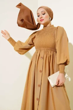 Alternative view of Gathers Front Dress Camel