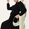 Top Detail Skirt Set Black wholesale clothing set - Hicabistan Turkey factory