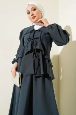 Blouse and Skirt Set with Ties groothandel clothing set view 2 - Hicabistan Turkije fabriek