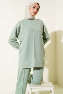 Basic Two-Piece Set with Front Cutout wholesale clothing set view 2 - Hicabistan Turkey factory