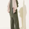 Basic Two-Piece Set with Front Cutout Khaki al por mayor clothing set view 3 - Hicabistan fábrica Turquía