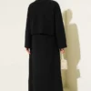 Mini Button Front Dress Two-Piece Set Black all'ingrosso clothing set view 3 - Hicabistan fabbrica Turchia