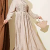 Buttoned Dress with Ribbed Front Stone en gros dress - Hicabistan usine Turquie