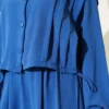 Dress with Bolero and Pleated Details Indigo al por mayor dress view 4 - Hicabistan fábrica Turquía
