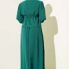 Pleated Waist Tunic with Skirt Set Emerald wholesale clothing set view 3 - Hicabistan Turkey factory