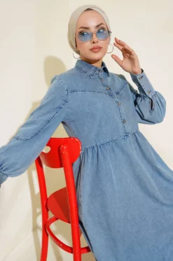 Alternative view of Half Button Denim Dress